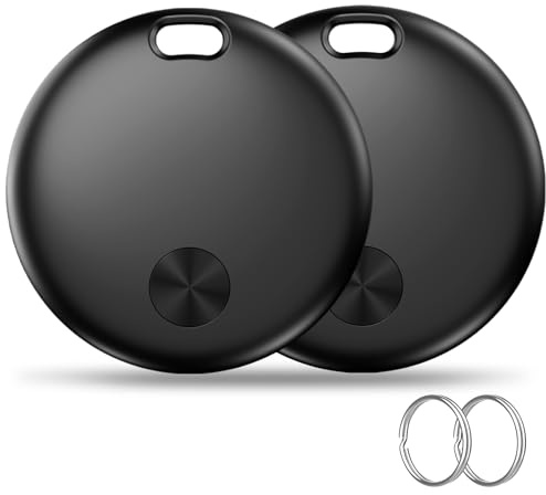 Hauibela Air Tracker Tag Item Finder Compatible with Find My APP (iOS Only) | Keys Tracking Tag with Replaceable Battery, 80 dB Alarm, Tracker for Luggage, Bags, Wallets, Backpacks -2Pack (weTag mini)