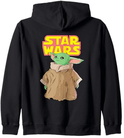 Star Wars Logo The Mandalorian Grogu Cute Comic Illustration Kapuzenjacke