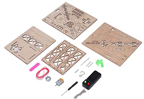 Jonlaki 3D-Kranmodell aus Holz, Pädagogisches Fernbedienungsset für – Sicheres und Zusammengesetztes Holzpuzzle