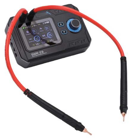 Luocute Soudeuse par Points Portable à Batterie, 1200 A, Double Impulsion, avec Batterie 5000 MAh et écran TFT 2,4 Pouces, pour Tôles et Paquets en Acier Inoxydable et -fer.