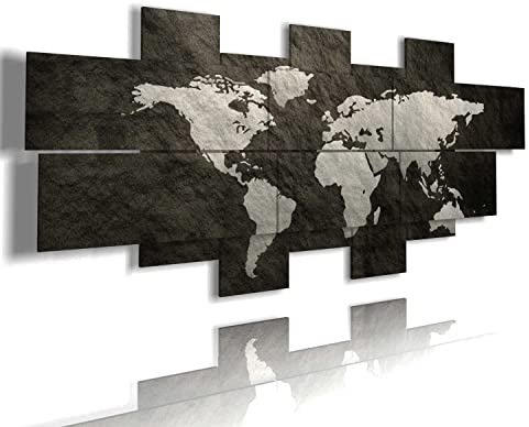 duudaart Quadro Mappa Mondo Moderno 3D multilivello Quadri Astratti Poster