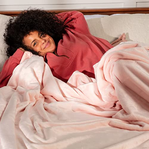 mello – Plaid Polaire 220x240, Plaid Flanelle Doux et Confortable, Couverture Polaire Haute Qualité, Couverture Chaude Canapé, Couvre Lit, Rose
