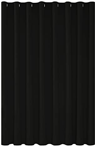 Deconovo Window Treatment Wide Width Curtain Thermal Insulated Eyelet Blackout Curtain for Bedroom 100 x 84 Inch Black 1 Panel