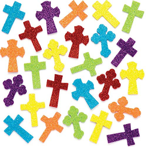 Baker Ross AW294 Glitzer-Aufkleber in Kreuzform, Osterbasteln, Basteln für Kinder, 120 Stück