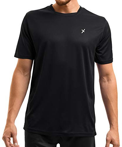 CFLEX Herren Sport Shirt Fitness T-Shirt piqué Sportswear Collection - Schwarz XXL