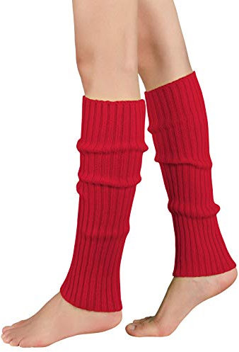 Durio Stulpen Damen Beinwärmer Winter Legwarmers Lange Ballettstulpen in vielen Farben Rot One Size