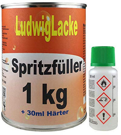 Ludwig Lacke Grundierung 1 kg Spritzfüller für Autolack Lackierer für Lackierpistole