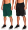 AND1 Herren Basketball-Shorts mit elastischem Bund und Taschen, 30,5 cm Schrittlänge, Schwarz/June Bug - 2er-Pack, Groß