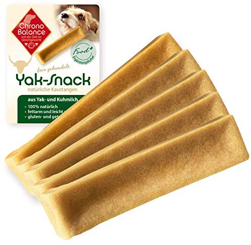 ChronoBalance® Kaukäse M (5er Set) Hartkäse Kausnack für Hunde, Käse-Kauknochen, glutenfrei, getreidefrei, Kaustangen für kleine Hunde und große Hunde, Hundeknochen zur Zahnpflege, Stressabbau