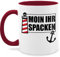 Tasse Tassen 325ml - Statement - Moin ihr Spacken Leuchtturm - 325 ml - Bordeauxrot - kaffeetassen nordsee kaffetassen sprüche statements spacken. fanmug statement-tasse frohes neues jahr
