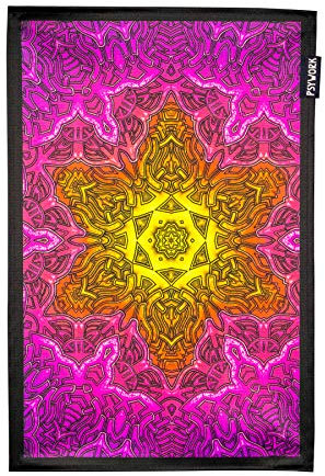 PSYWORK Schwarzlicht Stoffposter Neon | Shining Star | 0,3 x 0,45m | UV-aktiv | fluoreszierend | Wandbehang Stoffbanner Poster Wandbild Kunstdruck Dekobild Dekoration Wandteppich