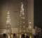 Marco Paul Christmas Set of 3 Gold Light Up Cone Trees Festive LED Christmas Decorations Pre-Lit Xmas Tree Set Indoor Ornamental Pyramid Metal Ornaments Home Decor Wire Warm White LED Lighting