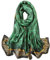 WEIGEER Silk Scarf Women Chiffon Shawl Stain Neckerchief Long Head Wrap Lightweight Scarf Ladies Hijab Belt Vintage Bridal Shawl Chiffon Scarf Muslim Cloth floral Christmas Scarf (Green)