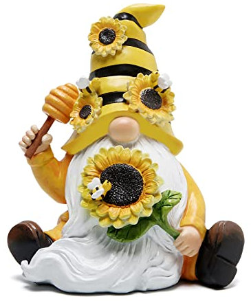 Hodao Bumble Bee Spring Gnome Decorations Honey Gnomes Ornaments World Day Gifts Fall Thanksgiving Figurines for Garden Decor Birthday Party