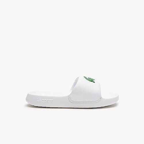 Lacoste Damen Pantoletten Serve Slide 1.0 123 1 CFA, Frauen Slipper,Slip-ons,Backless Slipper,Mules,Gartenschuhe,Weiss/GRÜN (082),39.5 EU / 6 UK