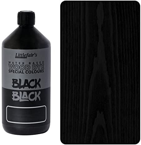 Littlefair's Holzfarbe auf Wasserbasis, spezielle Farben, Schwarz/Schwarz (1 l)