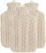 Pack of 3 2L Hot Water Bottle with Cover UK - Natural Rubber 2 Litre Hot Water Bottle - Perfect Hot Water Bag for Pain Relief, Hand Feet Warmer and Cold Compress (Cream Bottles x3 Cream Covers)