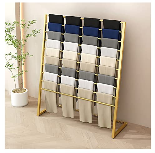 LZMZMQ Band Geschenkpapier-Schal-Rack 10 Schicht Metall Ständer für Schals, Bodenständer Halstuch/Hose/Handtuch/Hijab Halterung, mit Anti-Rutsch Pads für die Füße, Abnehmbar Querstange