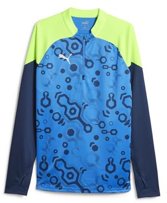 PUMA Herren Individualcup 1/4 Zip Top Sweat, Persian Blue-Pro Green, S