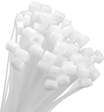 Armpow Fascette bianche da 45,7 cm, resistenti, confezione da 100, fascette in plastica ultra esclusive da 90,7 kg, fascette grandi extra lunghe, resistenti ai raggi UV per interni ed esterni