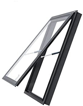 Finestra per tetto, seminterrato, illuminazione diurna, lucernario multi-angolo, finestra in alluminio personalizzata (900 mm x 1100 mm, versione elettrica)