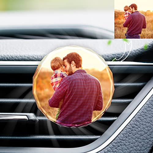 Auto Lüfter Clip aus personalisierten Kristallen mit Foto, für Frauen Männer Auto Lufterfrischer Clips Innenausstattung Autozubehör Dekoration