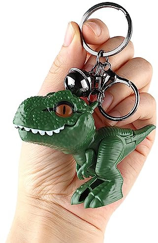 Cobee Niedlicher Dinosaurier Schlüsselanhänger, Kawaii Cartoon Dinosaurier Geschenk Beweglicher Dinosaurier Anhänger für Damen und Herren Rucksäcke Auto Schlüsselanhänge(Grün)