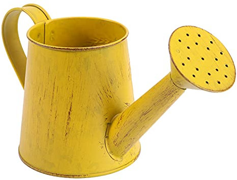 JOEBO Verzinkte Blumenvase aus Metall, Milchkanne, Eimer, Vintage, dekorative Blumenvase mit Griff, für rustikales Bauernhaus, Zuhause, Hochzeit, Tafelaufsatz, Dekoration, Gelb/154