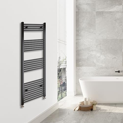 SKY BATHROOM 1600x400mm(HxW) Matte Black Straight Central Heating Towel Rail Heating Towel Radiator