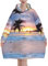 Jmorco Gestreifte karierte Decke Hoodie für Damen und Herren, übergroßer Sherpa-Kapuzenpullover, tragbarer Kapuzenpullover, Sweatshirt-Decke, Sunrise Tropical Palmeninsel, XL/XXL