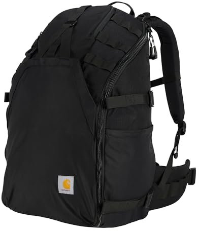 Carhartt Wanderrucksack mit 45 l Nylon-Innenrahmen, robuster Rucksack mit 15-Zoll-Laptop-Fach, Schwarz, Einheitsgröße, Wanderrucksack mit 45 l Nylon-Innenrahmen, robuster Rucksack mit