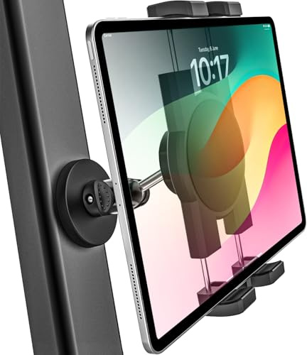 Supporto magnetico per tablet, supporto magnetico in metallo per frigorifero, superficie metallica, armadietto, lavagna, attrezzature da palestra, magazzino, compatibile con iPad Pro da 4,7-13 pollici