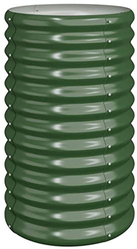 Jardinière Ronde, Lit de Jardin Surélevé en Métal Bac de Plantation avec Base Ouverte, Jardiniere sur Pieds, Espace Potager sur Pied Jardinage Extérieur, 40x40x68 cm Vert