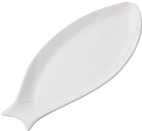 ABOOFAN Plat à Poisson Ovale Céramique Assiette De Service Pour Présentation De Poissons