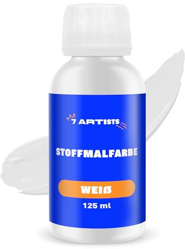 7 Artists Pintura Textil Blanca 125 ml | Permanente y Lavable para Ropa y Tela