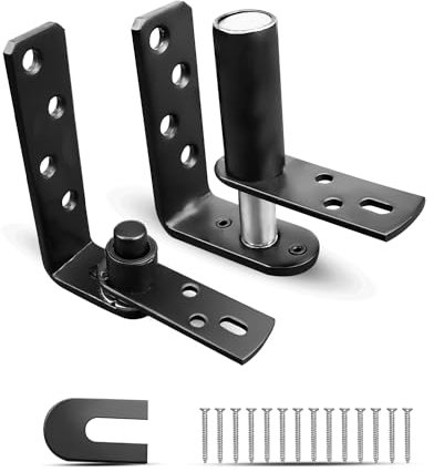 Swinging Door Hinge, 180 Degree Rotation Door Hinges for Cafe Saloon Pub Swinging Doors, 304 Stainless Steel Black Self Closing Door Hinges, Indoor Outdoor Use