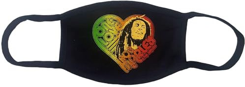Bob Marley One Love Herz-Maske für Erwachsene Unisex (Einheitsgröße) (schwarz)