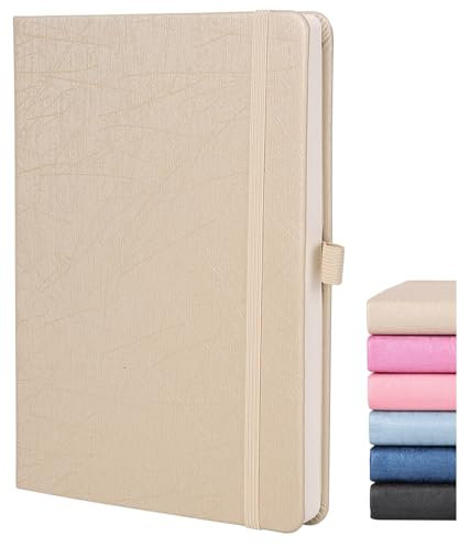 Bullet Dotted Journal A5, Dot Journal con carta spessa Premium 120 GSM per copertina rigida, in pelle vegana, portapenne, tasca interna, 160 Dot Pages Dot Grid Journal Notebook