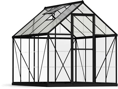 Canopia by Palram Serre de Jardin Hybrid 6x8 4.6m² Noire Cadre en Aluminium, Panneaux en Polycarbonate, Résistant aux UV