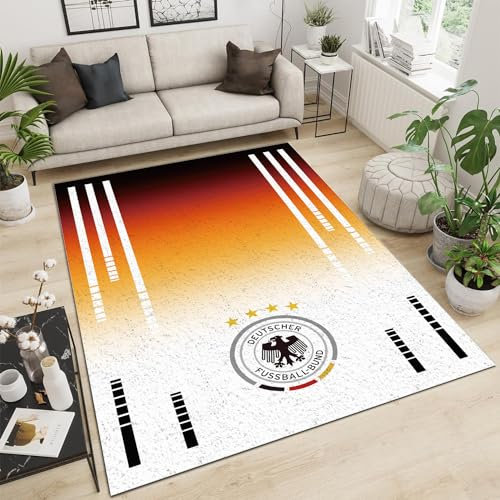 Generic Fussball Teppich Kinderzimmer Weicher Kuscheliger Kinderteppich - rutschfeste Teppich, 2024 Germany Fußball Teppich Dribble Sports Zubehör, Fussball Motiv Teppich (Germany-1,60 x 90 cm)