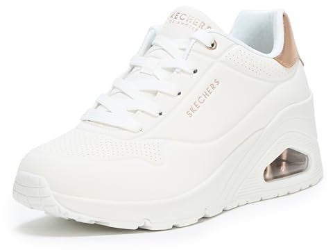 Skechers Damen UNO Wedge-Hi Steps Sneakers, Weiss/opulenter Garten, 36 EU