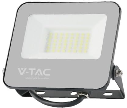 V-TAC LED-Flutlicht - Slimline Serie - 160lm/w - IP65 - Schwarzes Gehäuse - 30W - 4800 Lumen - 4000K