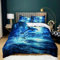 Delfin Bettwäsche Meerblauer Delphin 180x200 Bettwäsche Set Weiche Mikrofaser Bedruckte Bettbezug mit Reißverschluss und 2 Kissenbezüge für Jungen Mädchen Raumdekor