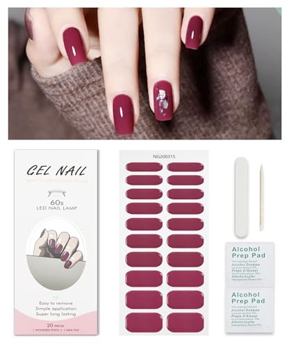 Nagelfolie Rosa, KALEFUL Gel Nail Nagelfolien Selbstklebend Uv Härtend Nail Art Sticker Dekoration Nageldesign Zubehör
