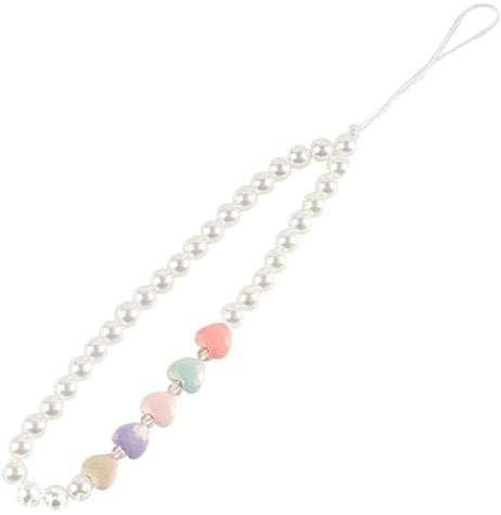 JYTDBCS Beaded Phone Lanyard Cell Phone Strap Charm Pearl Phone Charm Wrist Strap Beaded Mobile Phone Pendant for Women Girls,phone charm pearl,phone strap wrist pearl