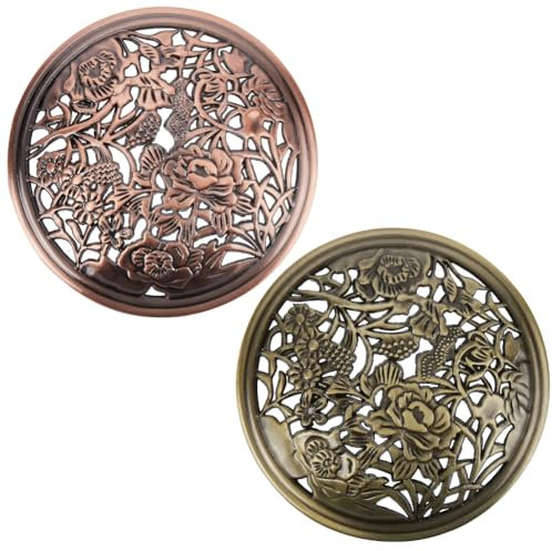 GORGECRAFT 2 Stück Kerzenaufsätze In 2 Farben Duftkerzen Abdeckung Pfingstrosen Blumenglasdeckel Hilft Bei Schattenhülsen Bronze Rot Kupferfarbene Legierung Kerzenaufsätze Geschenke Für Frauen Hilft
