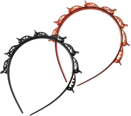 2 Stück Haarreif mit klammern,geflochtene Haarspangen,Hairstyle Hairpin,geflochtene Stirnbänder,frisurenhilfe,Haarnadeln Friseurbedarf