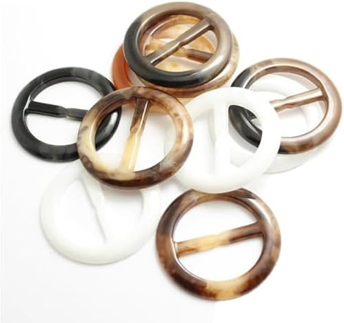 6 Stück runde Kunststoff-Schal-Clips in zufälliger Farbe, Ringe, Schals, T-Shirts, Clips für Twilly Halstuch, modische Schals, Schals und Wraps, einfach zu verwenden