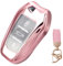 NEUHOO Accessoires de voiture pour Citroën C5 Aircross 2018-2024 2025 - Coque de clé et porte-clés - En silicone - Rose
