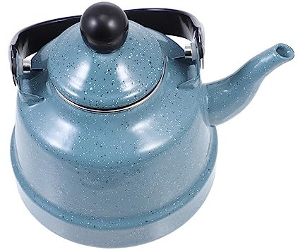 OKUMEYR Emaille Wasserkocher Mit Marmorierungsmuster Eleganter Teekessel Für Die Küche Geeignet Zum Erhitzen Von Wasser Und Teezubereitung Ideal Für Zuhause Und Camping
